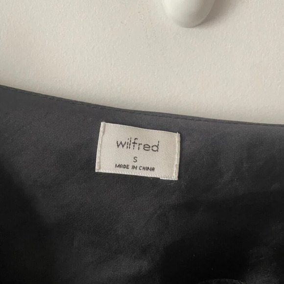 Aritzia Wilfred Only Ruched Slip Satin Dress Midi Mini Black Size Small - Picture 11 of 13